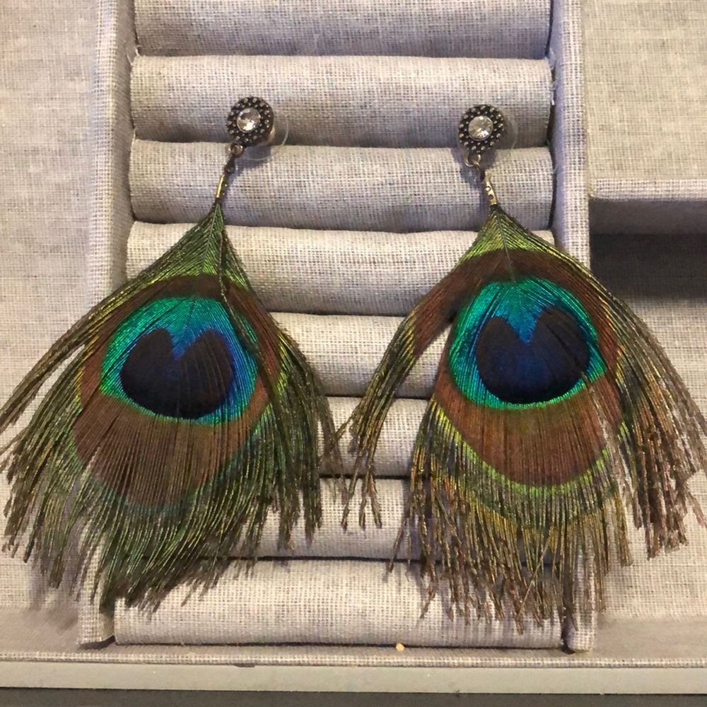 Peacock earrings